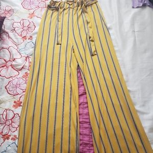 Yellow Striped Long Pants